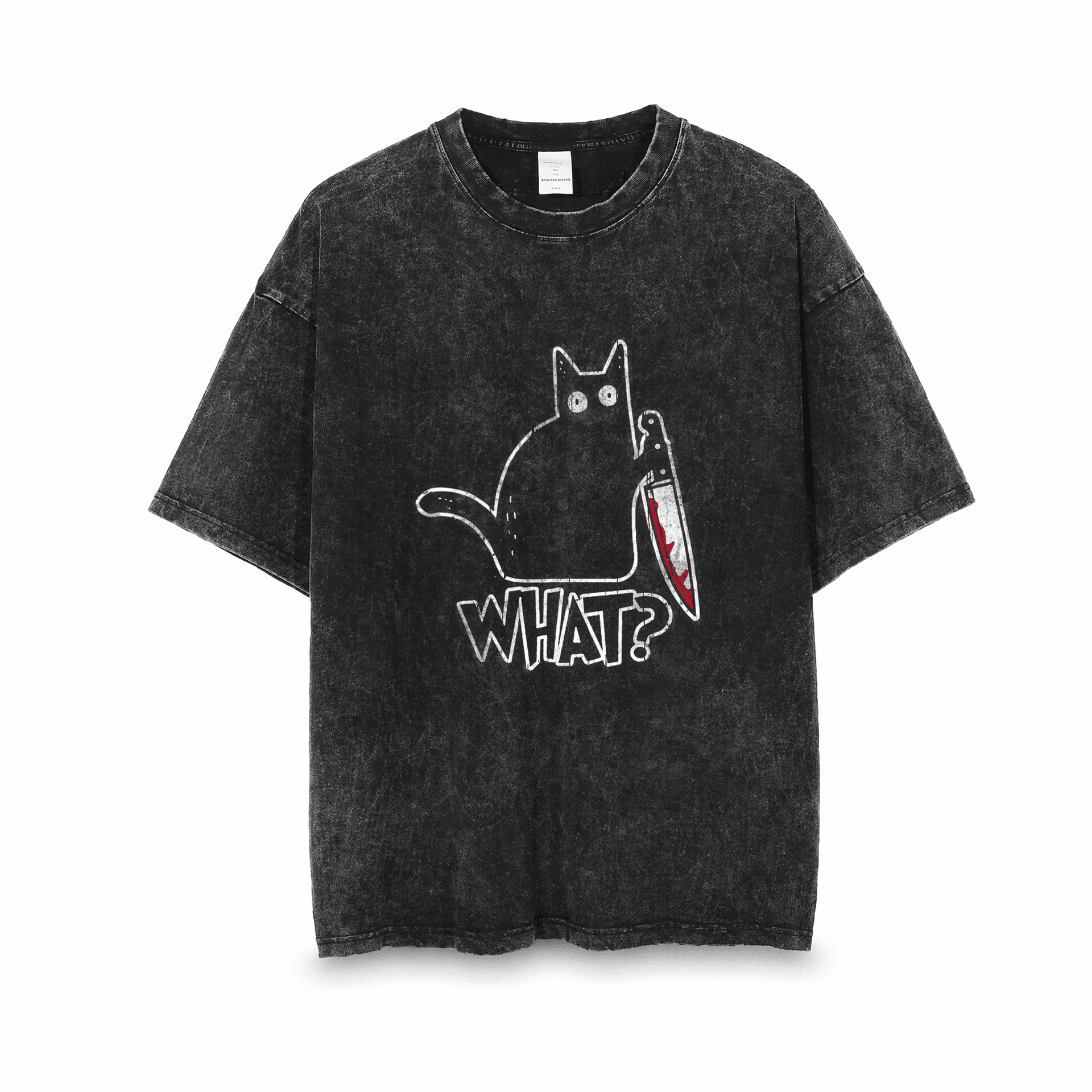 Innocent Tee - Oversized Black Vintage Acid Wash