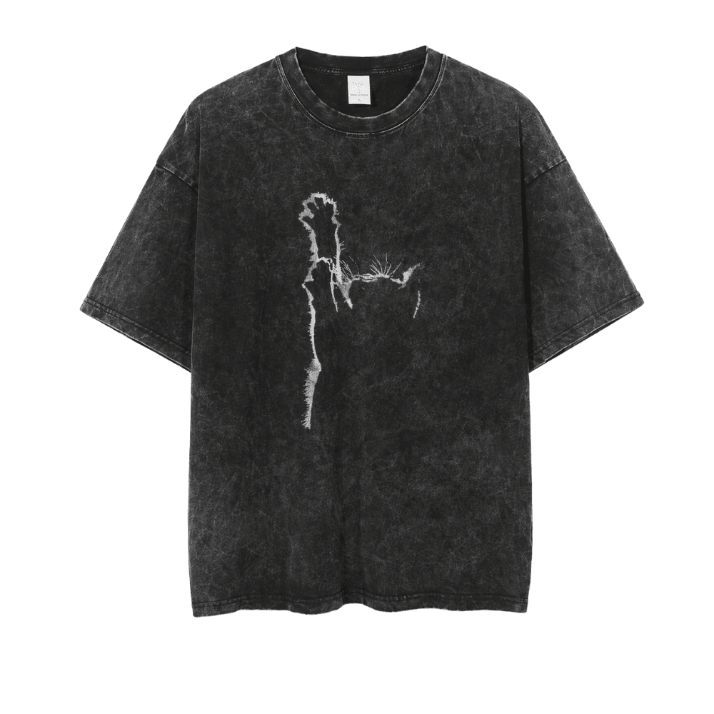 Emerge Tee - Oversized Black Vintage Acid Wash
