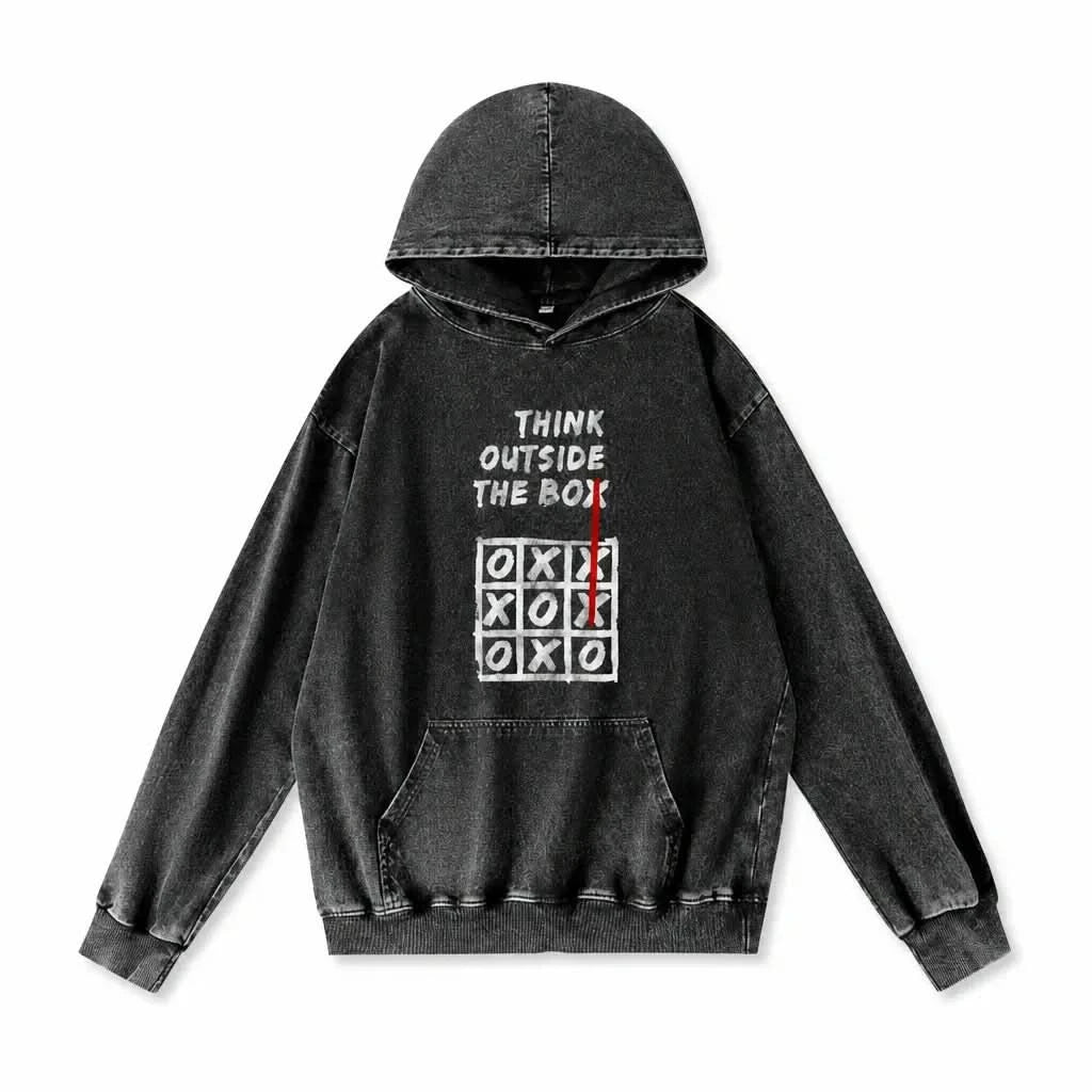 Outside The Box Hoodie - Vintage Black Acid Wash
