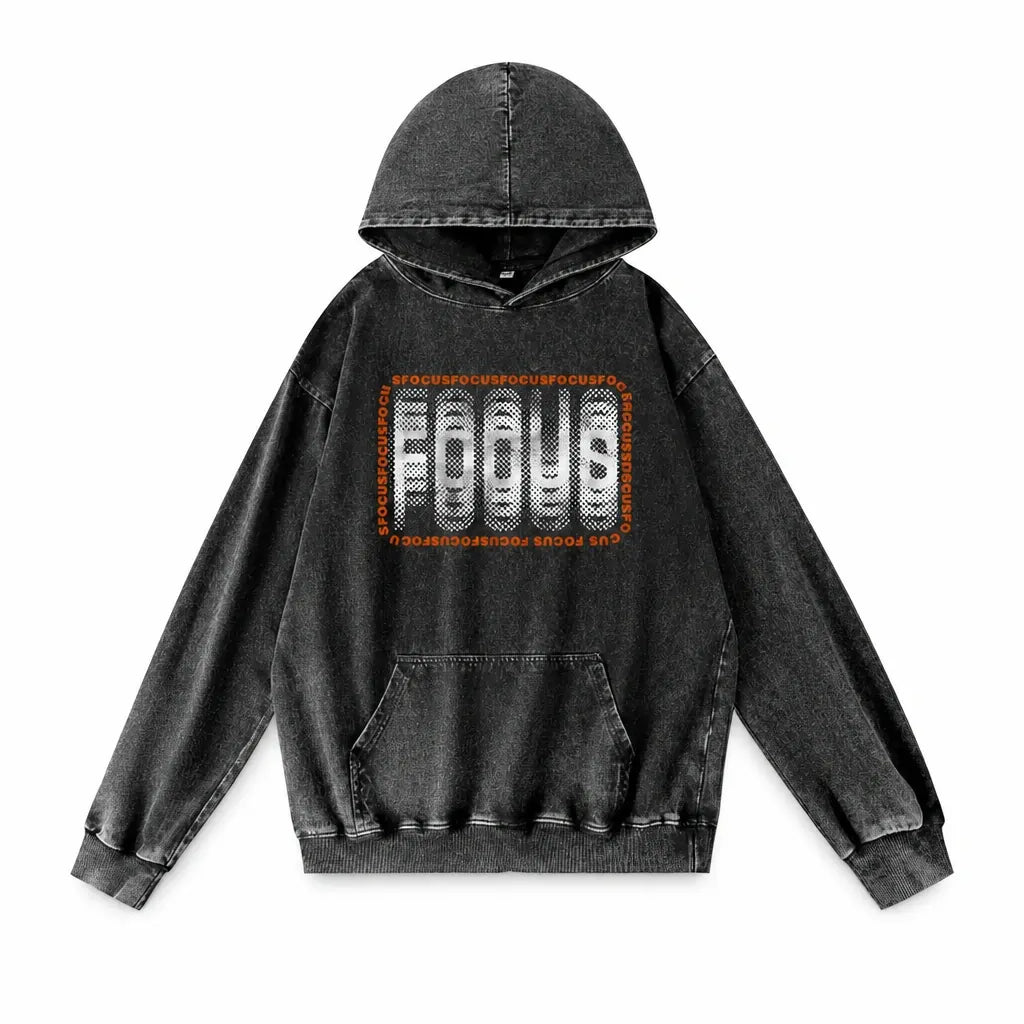 Focus Hoodie - Vintage Black Acid Wash