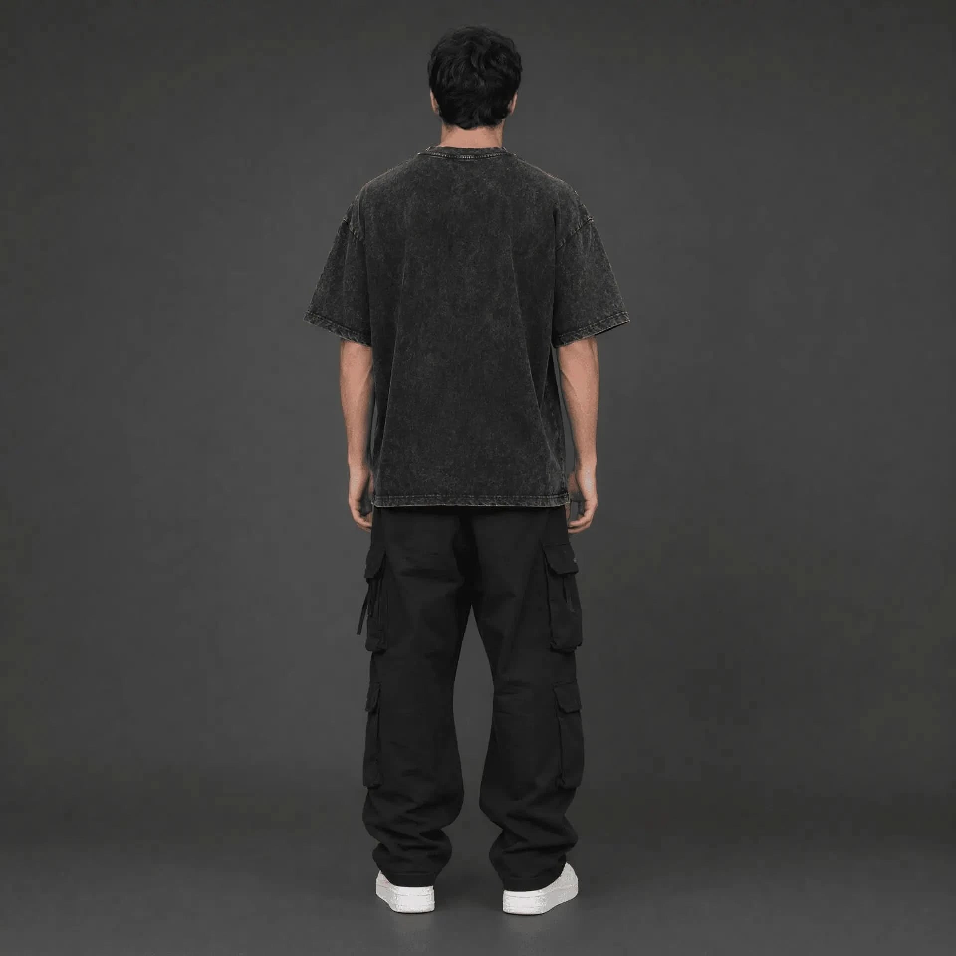 Hell Tee - Oversized Black Vintage Acid Wash