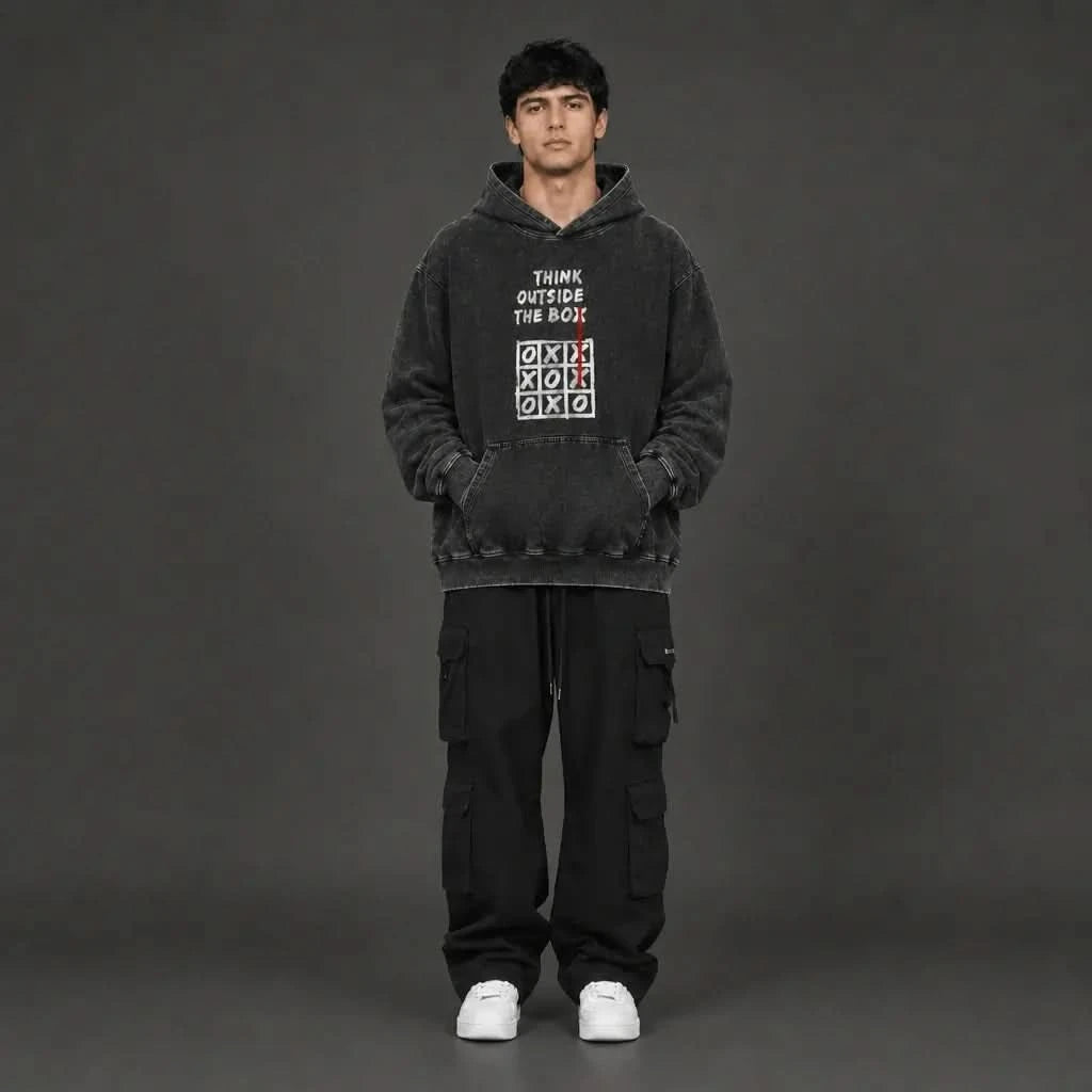 Outside The Box Hoodie - Vintage Black Acid Wash
