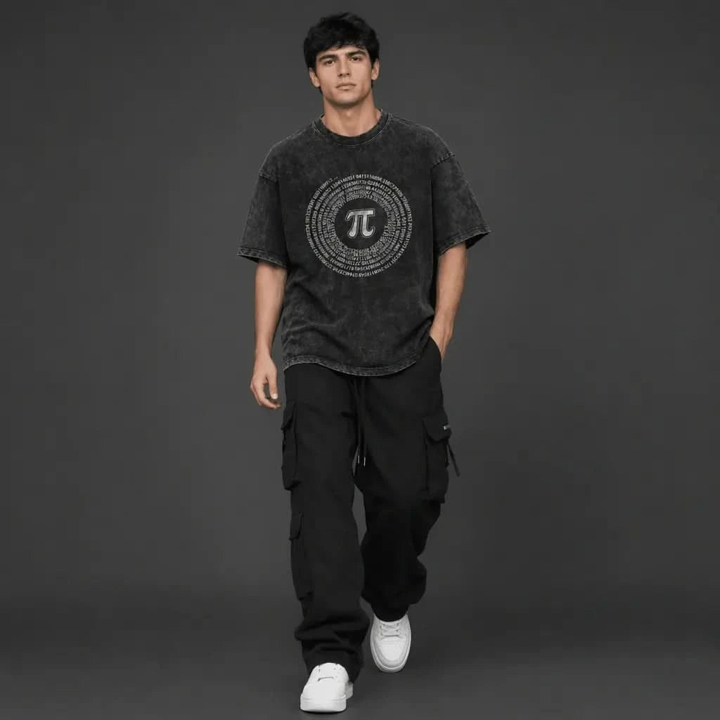 Infinite Tee - Oversized Black Vintage Acid Wash