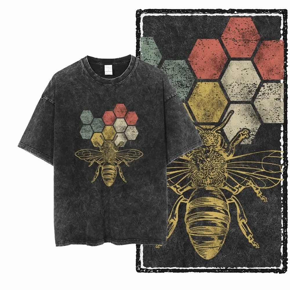 Queen Tee - Oversized Black Vintage Acid Wash