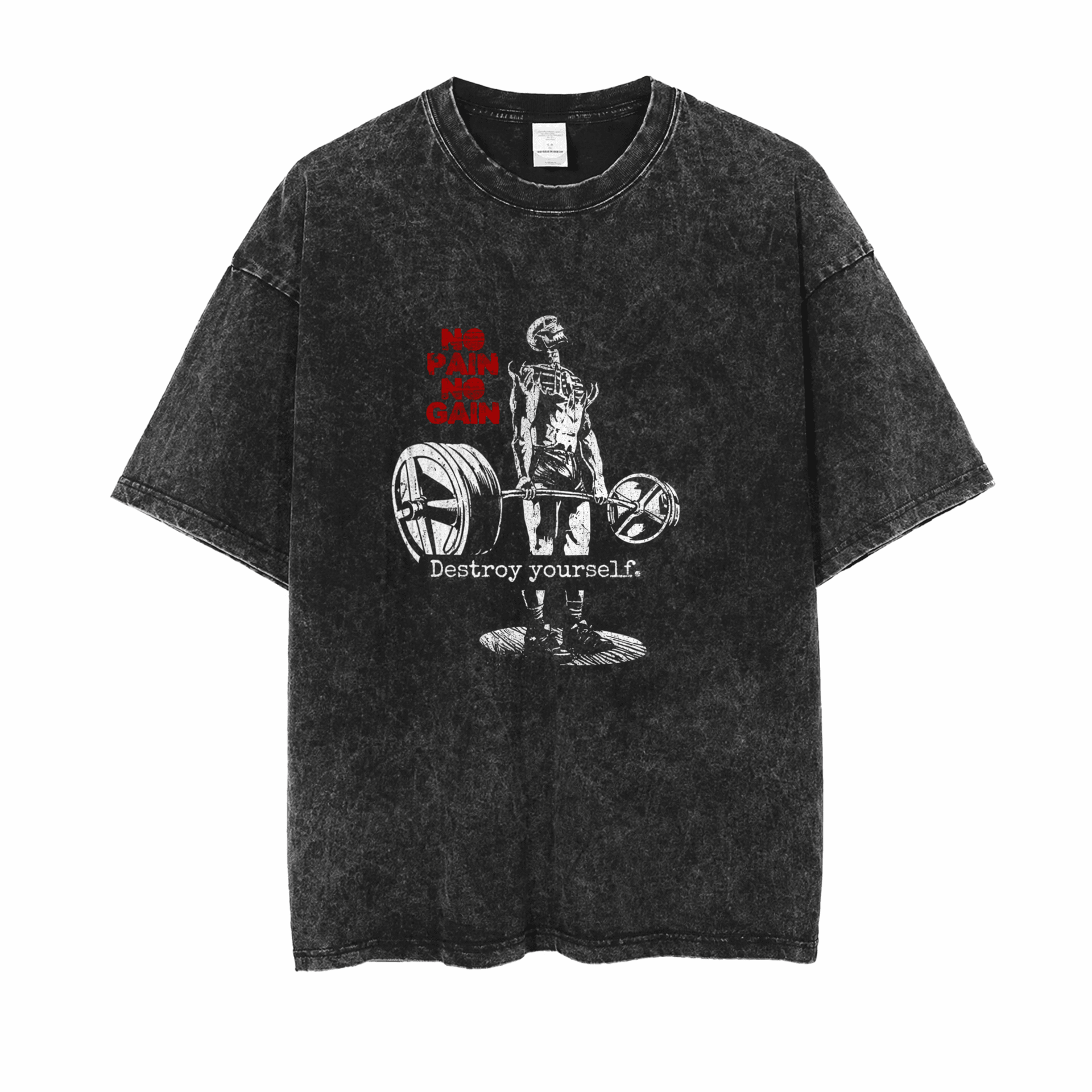 Brutal Routine Tee - Oversized Black Vintage Acid Wash