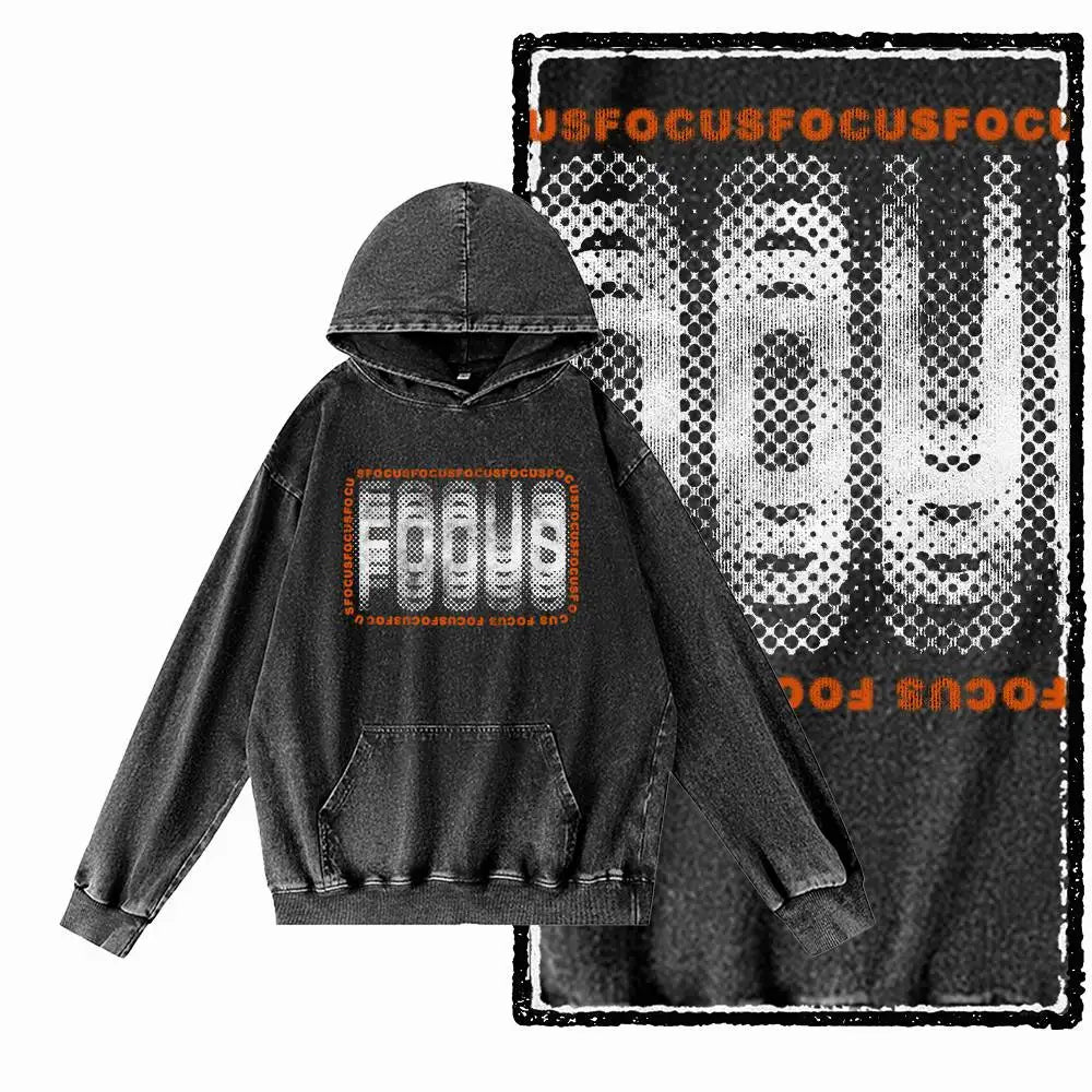 Focus Hoodie - Vintage Black Acid Wash