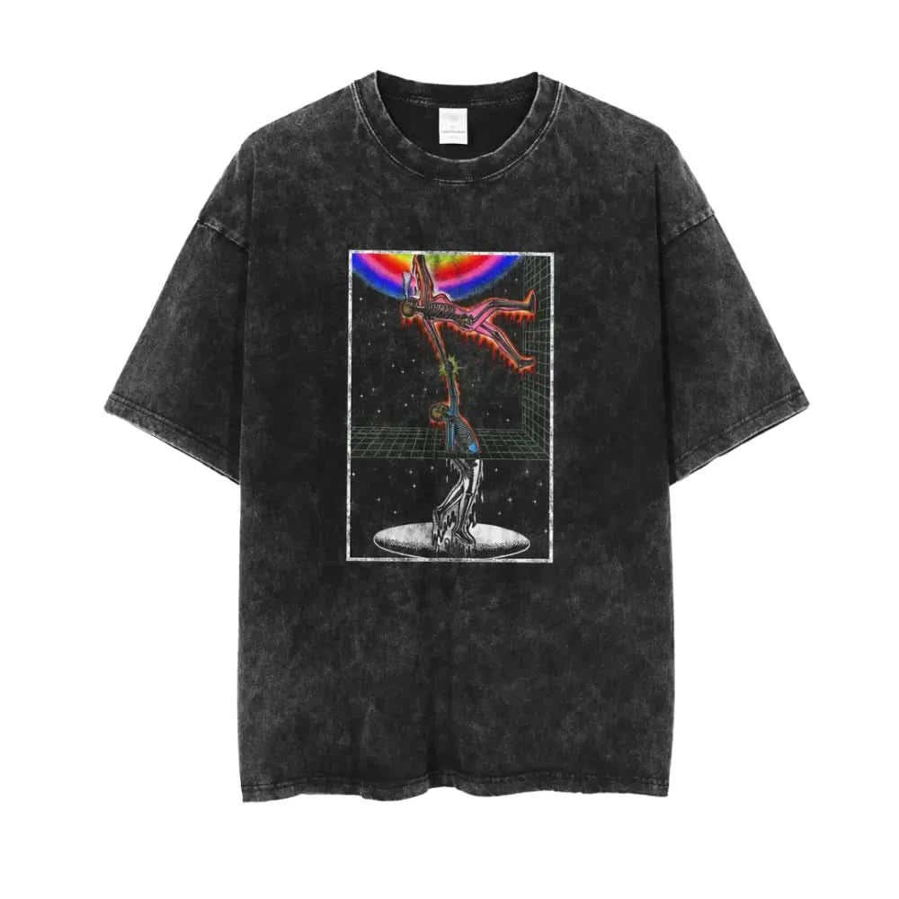 Dimension Tee - Oversized Black Vintage Acid Wash