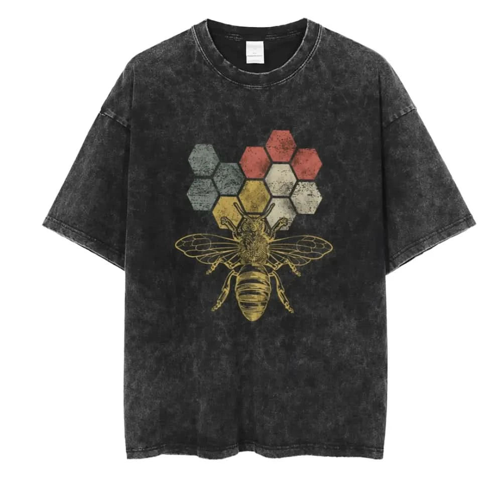 Queen Tee - Oversized Black Vintage Acid Wash