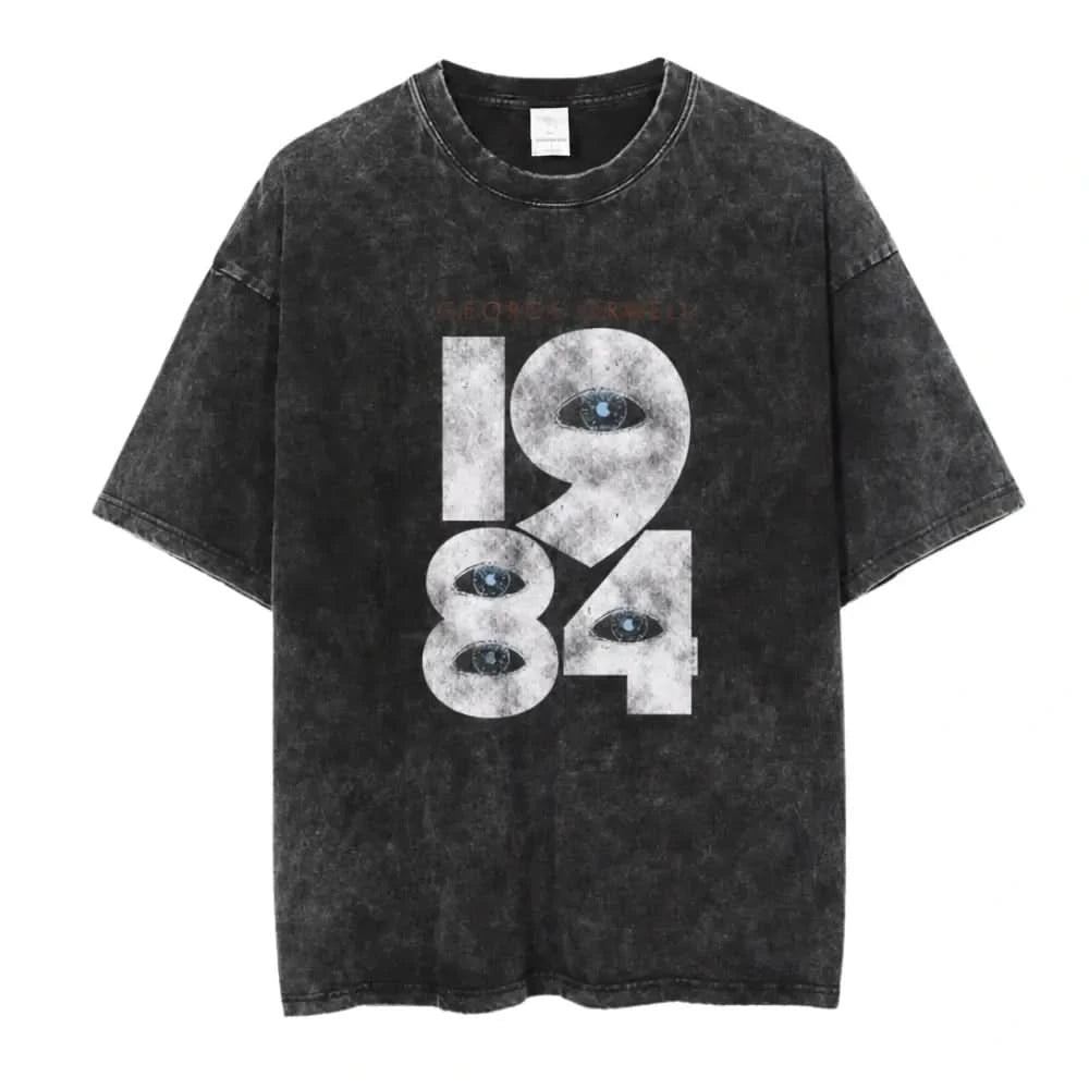 Big Brother Tee - Oversized Black Vintage Acid Wash