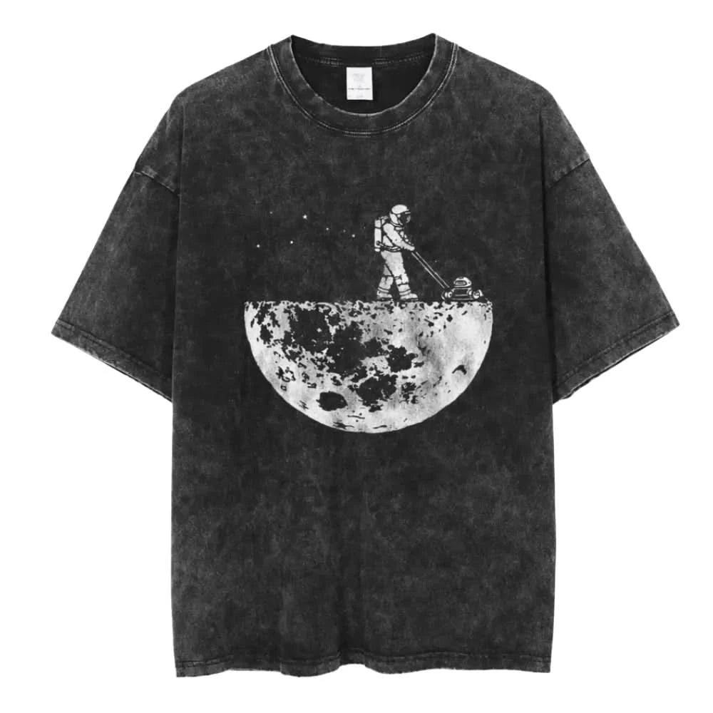 Groundskeeper Tee - Oversized Black Vintage Acid Wash