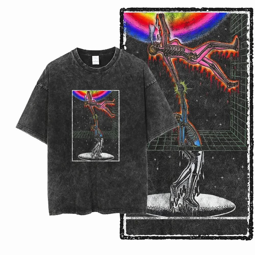 Dimension Tee - Oversized Black Vintage Acid Wash