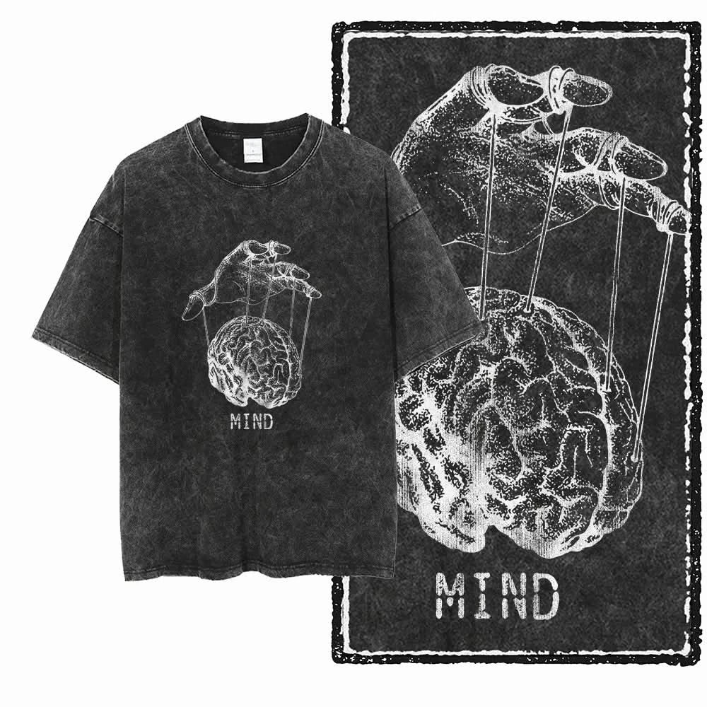 Control Tee - Oversized Black Vintage Acid Wash
