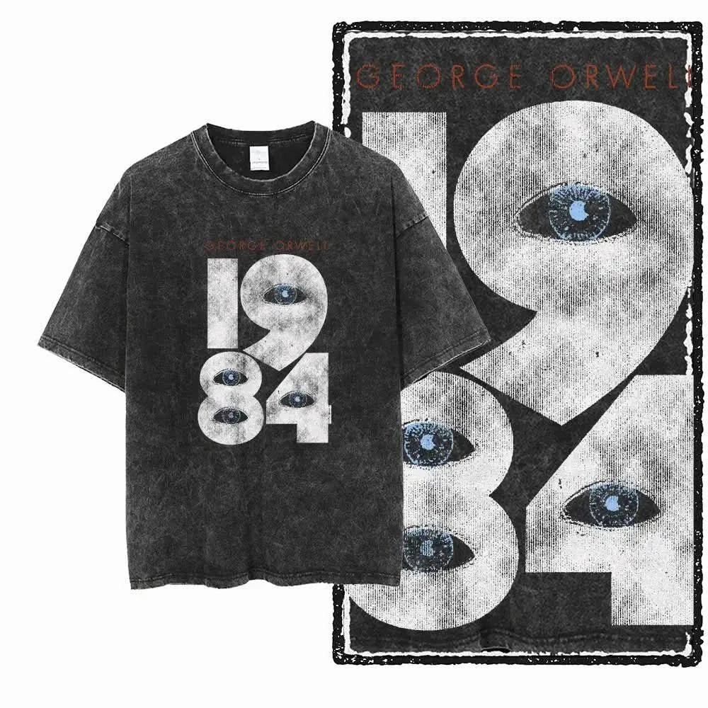 Big Brother Tee - Oversized Black Vintage Acid Wash