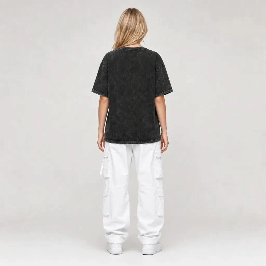 Hell Tee - Oversized Black Vintage Acid Wash