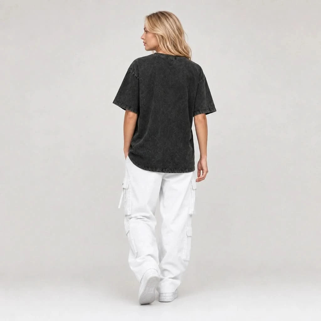Innocent Tee - Oversized Black Vintage Acid Wash