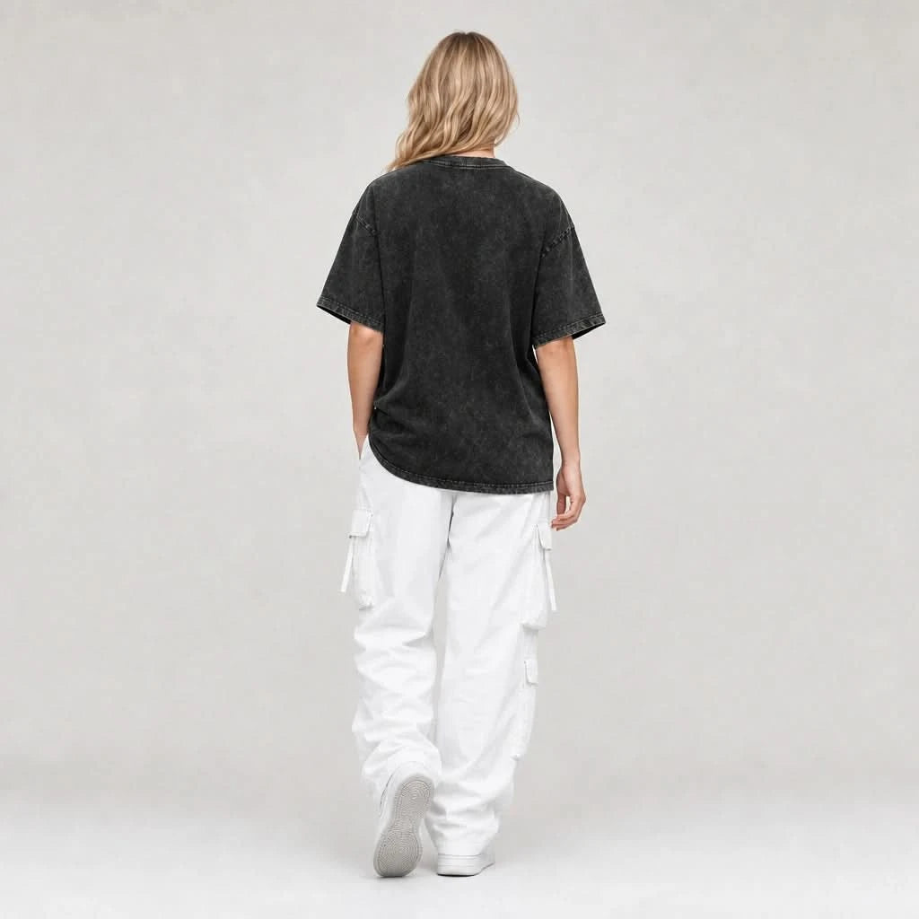 Brutal Routine Tee - Oversized Black Vintage Acid Wash
