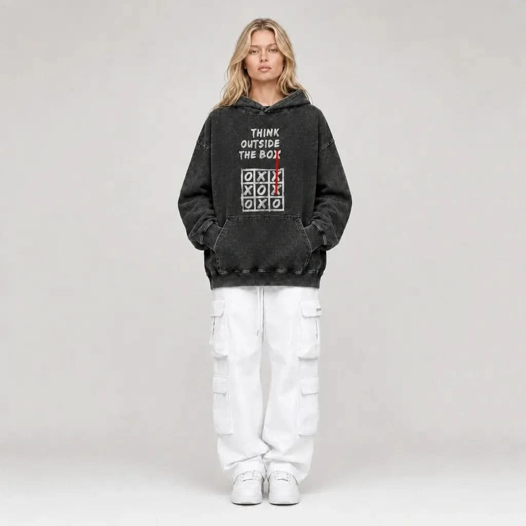 Outside The Box Hoodie - Vintage Black Acid Wash