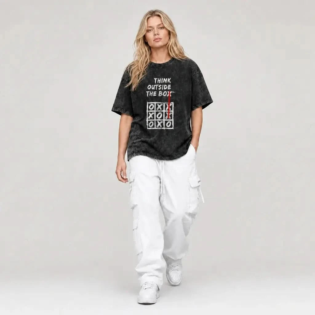 Outlier Tee - Oversized Black Vintage Acid Wash