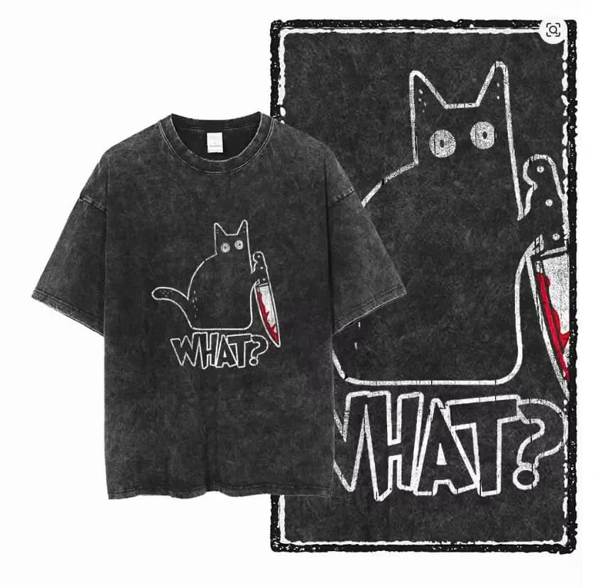 Innocent Tee - Oversized Black Vintage Acid Wash
