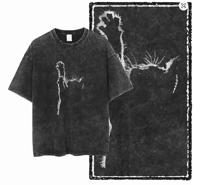 Emerge Tee - Oversized Black Vintage Acid Wash